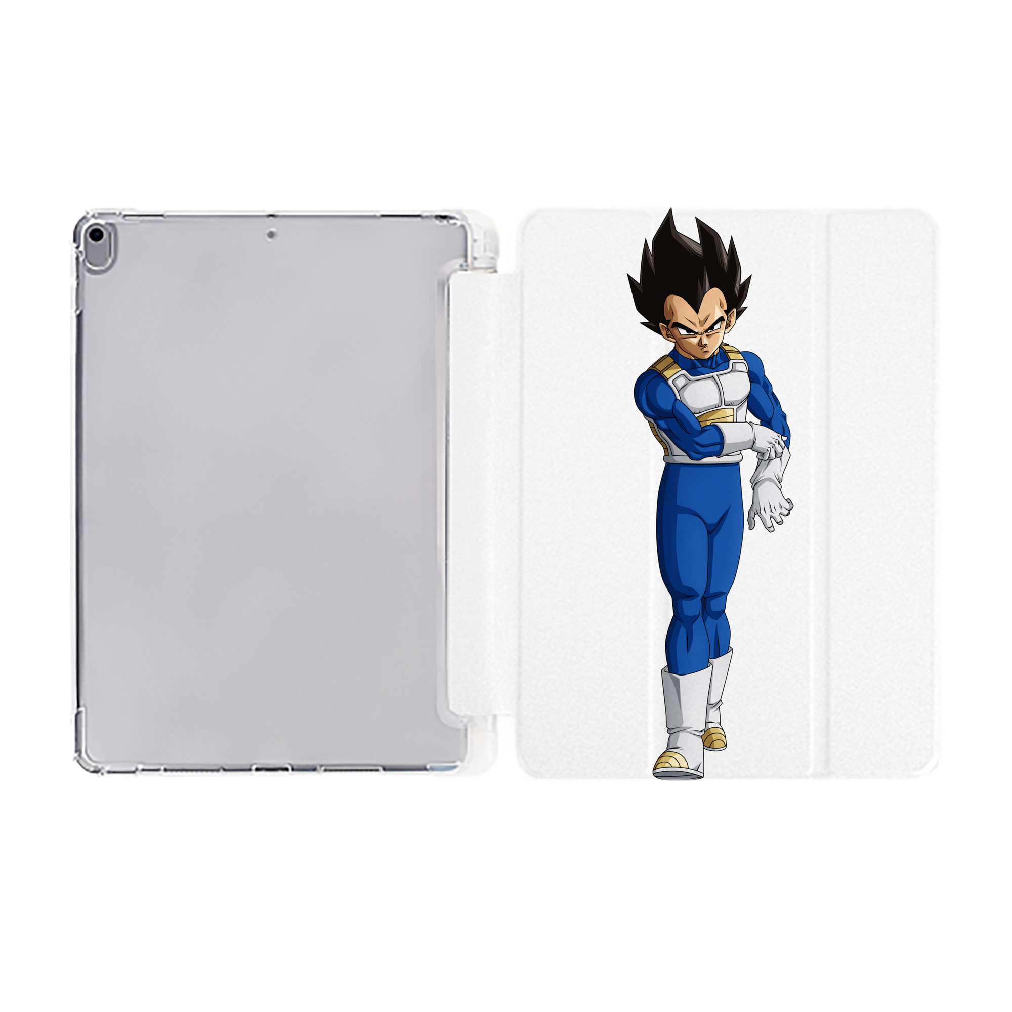 （画像用） ドラゴンボール ベジータ四世（Bejīta Yonsei）DRAGON BALL Vegeta IV IPad ケース ペン収納付き 三つ折りスタンド PUレザー×シリコン 対応機種9.5/10.5/10.9インチ